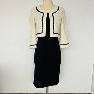 St. John knit dress and seed pearl bolero jacket